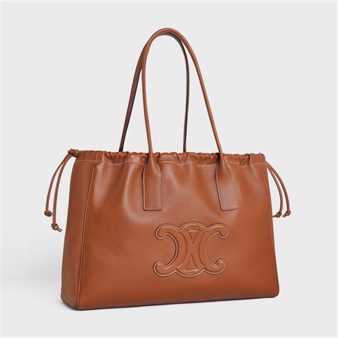 celine cabas drawstring cuir triomphe in smooth calfskin|Celine cabas bag review.